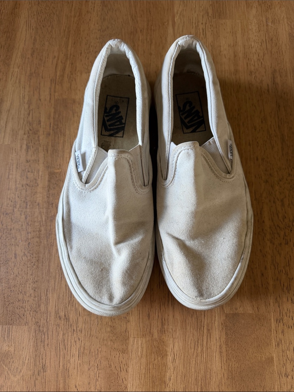 Vans Slip-On Loafers in Off-White Canvas